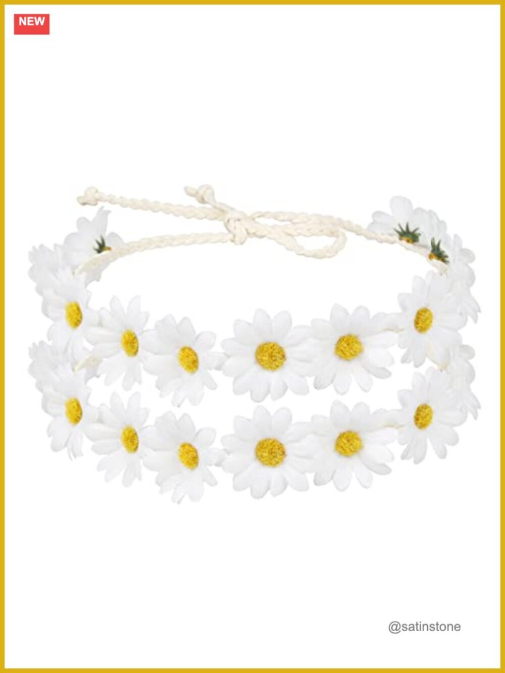 2 Pack Daisy Sunflower Flower Crown Headbands Hippie Hair Accessories